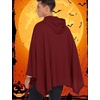 image:imageCOOFANDY Unisex Casual Hooded Poncho Cape Cloak Fashion Coat Hoodie Pullover with PocketWine Red