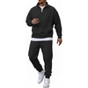 image:imageCOOFANDY 2 Piece Set for Men Casual 14 Zip Track Suits Set Long Sleeve Quarter Pullover Jogging Suits 2025 Fashion OutfitsAll Black