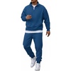 image:imageCOOFANDY 2 Piece Set for Men Casual 14 Zip Track Suits Set Long Sleeve Quarter Pullover Jogging Suits 2025 Fashion OutfitsBlue