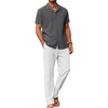 Dark Gray Shirt/White Pants