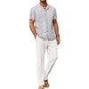 White Floral Shirt/White Pants