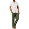 White Shirt/Army Green Pants