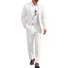 image:imageCOOFANDY Men Suits Classic Fit 2 Piece Suit Set One Button Casual Blazer Wedding Bussiness Suit SeparatesWhite