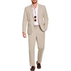 image:imageCOOFANDY Mens 2 Piece Linen Suits Set Casual Lightweight Linen Suit Blazer Jacket and PantsLight Khaki