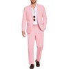 image:imageCOOFANDY Mens 2 Piece Linen Suits Set Casual Lightweight Linen Suit Blazer Jacket and PantsPink