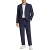image:imageCOOFANDY Mens 2 Piece Linen Suits Set Regular Fit Casual Linen Lightweight Suit Summer Beach WeddingNavy Blue