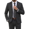 image:imageCOOFANDY Mens 2 Piece Suits Classic Fit 2 Button Dress Suits Tuxedo Jacket Blazer for Wedding Business Dinner PromBlack  Plaid 