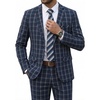 image:imageCOOFANDY Mens 2 Piece Suits Classic Fit 2 Button Dress Suits Tuxedo Jacket Blazer for Wedding Business Dinner PromNavy Blue  Plaid 