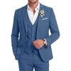 image:imageCOOFANDY Mens 3 Piece Linen Suits Casual Lightweight Blazer Jackets Vest Pants Set for Wedding Business PromNavy Blue