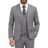 image:imageCOOFANDY Mens 3 Pieces Suits Classic Fit 2 Buttons Dress Suit Set Wedding Business Dinner Prom Jacket Vest PantsLight Grey