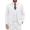 image:imageCOOFANDY Mens 3 Pieces Suits Classic Fit 2 Buttons Dress Suit Set Wedding Business Dinner Prom Jacket Vest PantsWhite