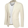 image:imageCOOFANDY Mens Blazer Casual Sport Coats Slim Fit One Button Suit Jacket Lightweight Sports JacketPlain Color  Beige