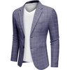 image:imageCOOFANDY Mens Blazer Casual Two Buttons Sport Coats Lightweight Suit JacketAcheckered Blazer  Blue