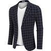 image:imageCOOFANDY Mens Blazer Casual Two Buttons Sport Coats Lightweight Suit JacketAcheckered Blazer  Navy Blue