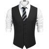 image:imageCOOFANDY Mens Business Suit Vest Casual Dress Vest Slim Fit Formal WaistcoatBlack