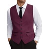 image:imageCOOFANDY Mens Business Suit Vest Slim Fit Dress Vest Wedding WaistcoatWine Red