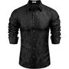 image:imageCOOFANDY Mens Button Down Shirts Long Sleeve Dress Shirt Party Wedding Prom Dance Shirt Black 3XLarge