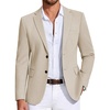 image:imageCOOFANDY Mens Casual Blazer Knit Sport Coat Lightweight Two Button Suit JacketLight Khaki