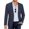 Plaid Blazer- Navy Blue