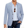 image:imageCOOFANDY Mens Casual Blazer Slim Fit Sport Coat Lightweight Two Button Suit JacketsPlaid Blazer Sky Blue