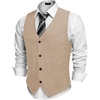 image:imageCOOFANDY Mens Casual Business Vests Lightweight Waistcoat Slim Fit Suit VestBeige