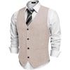 image:imageCOOFANDY Mens Casual Business Vests Lightweight Waistcoat Slim Fit Suit VestChampagne