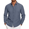 image:imageCOOFANDY Mens Casual Button Down Shirt Untucked Long Sleeve Stretch Denim Dress ShirtDusty Blue