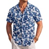 image:imageCOOFANDY Mens Casual Textured Short Sleeve Button Down Summer Beach ShirtNavy Blue Floral