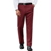 image:imageCOOFANDY Mens Dress Pants Regular Fit Flat Front Pant Expandable Waist Casual SlacksBurgundy Red