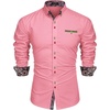 image:imageCOOFANDY Mens Dress Shirt Long Sleeve Casual Button Down Paisley Shirts Party Wedding Dress ShirtPink