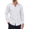 image:imageCOOFANDY Mens Dress Shirt Long Sleeve Untucked Button Down Shirts for Wedding White