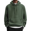 image:imageCOOFANDY Mens Fleece Hoodie Long Sleeve Hooded Sweatshirt Casual Basic Essential Drawstring Pullover Hoodie With PocketArmy Green