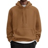 image:imageCOOFANDY Mens Fleece Hoodie Long Sleeve Hooded Sweatshirt Casual Basic Essential Drawstring Pullover Hoodie With PocketLight Brown