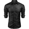 image:imageCOOFANDY Mens Floral Dress Shirt Long Sleeve Slim Fit Wedding Cocktail Shirts for Men Black 3XLarge