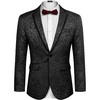 image:imageCOOFANDY Mens Floral Suit Jacket Embroidered Wedding Blazer Party Dinner TuxedoBlackpattern1