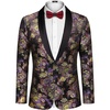 image:imageCOOFANDY Mens Floral Tuxedo Jacket Luxury Embroidered Stylish Suit Blazer Jacket for Wedding Party DinnerFlowerblack