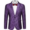 image:imageCOOFANDY Mens Floral Tuxedo Jacket Paisley Notch Lapel Stylish Suit Blazer Jacket for Wedding Dinner Prom Party
