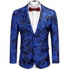image:imageCOOFANDY Mens Floral Tuxedo Jacket Rose Embroidered Suit Jacket Wedding Prom Dinner Party Blazer01blue