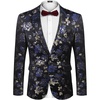 image:imageCOOFANDY Mens Floral Tuxedo Jackets Slim Fit Suit Blazer Jacket for Wedding Dinner PromBlue