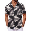 image:imageCOOFANDY Mens Hawaiian Shirt Short Sleeve Button Down Shirts Tropical Floral Summer Beach ShirtsBlack  Palm Leaf