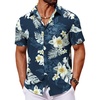 image:imageCOOFANDY Mens Hawaiian Shirt Short Sleeve Button Down Shirts Tropical Floral Summer Beach ShirtsNavy  White Floral