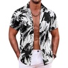 image:imageCOOFANDY Mens Hawaiian Shirt Short Sleeve Button Down Shirts Tropical Summer Beach Shirts Casual Floral Aloha ShirtsBlack