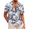Palm Leaf-blue&white