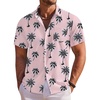 image:imageCOOFANDY Mens Hawaiian Shirt Short Sleeve Floral Button Down Shirts Tropical Holiday Beach ShirtsPink Tree