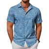 image:imageCOOFANDY Mens Hawaiian Shirts Short Sleeve Button Down Aloha Shirt Casual Beach ClothesBlue
