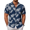 Dark Blue Palm Leaves