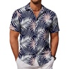 Navy Blue Palm Leaves