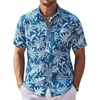 Blue / White Plam Leaf