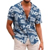 Navy Blue / White Leaf