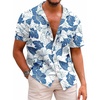 image:imageCOOFANDY Mens Hawaiian Shirts Short Sleeve Casual Button Down Tropical Beach ShirtWhite  Blue Floral
